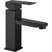 Grifo lavabo negro mate acero inoxidable monomando agua fria y caliente con 2 mangueras incluidas grifo negro lavabo grifo baño negro grifo de lavabo negro - details 0