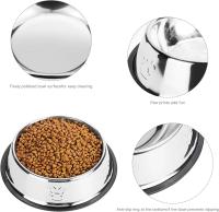 3PCS Cat Bowl, Tazón de fuente de acero inoxidable para gatos y perros Bowl Pet Supplies (parte inferior: 15cm. Tazón Boca: 11cm - details 3