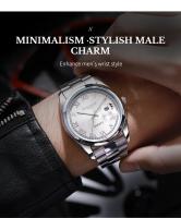 Reloj De Pulsera De Cuarzo Para Hombre CHRONOS Lujo Tendencia Acero Inoxidable Resistente Al Agua Con Calendario Completo Y Manos Luminosas - details 1