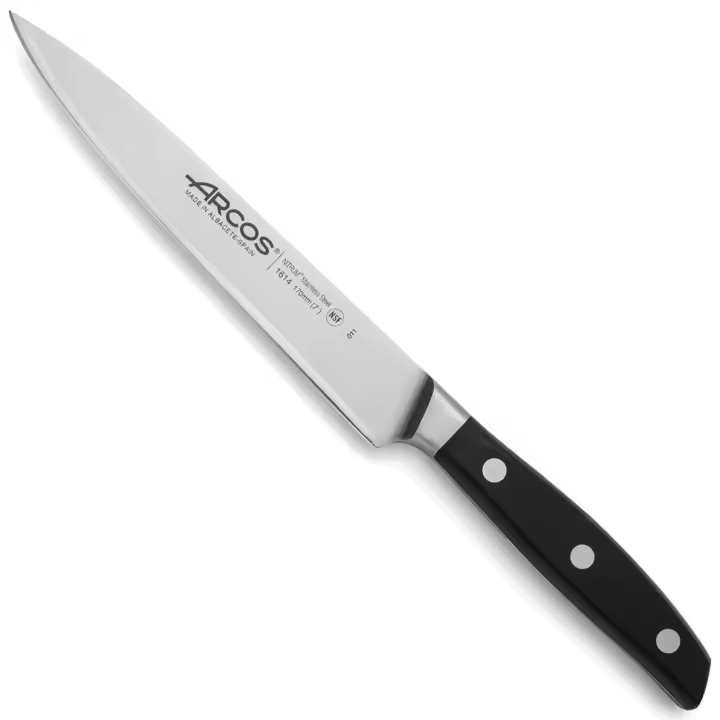 ARCOS Manhattan - Cuchillo de Lenguado (170 mm) - Hoja de Acero Inoxidable Forjado Nitrum® - Mango de Polioximetileno Negro - 1