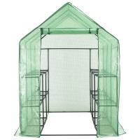 vidaXL Invernadero accesible con 12 estantes acero 143x214x196 cm - details 2