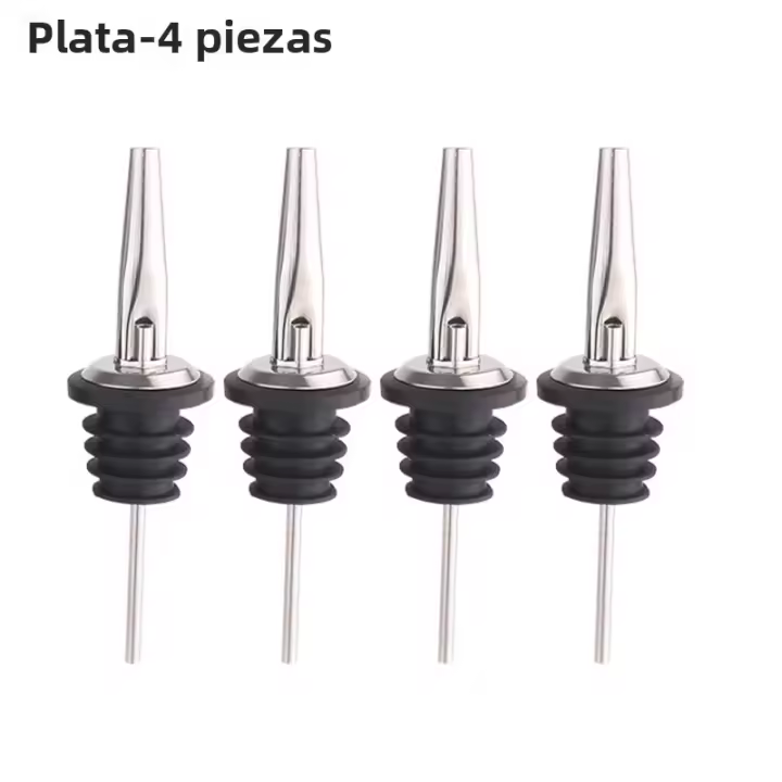 4Pcs Tapones De Vino De Acero Inoxidable Negro/Rosa Oro/Cobre Para Alcohol Accesorios De Barra Espigas De Carga - 1