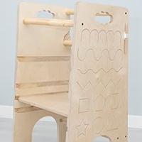 TWR ® Torre de aprendizaje evolutiva + trona bebe+ patrones Montessori (incluye lápiz de madera) 3 en 1- Torre de aprendizaje convertible en trona - 100% madera natural de alta calidad - details 5