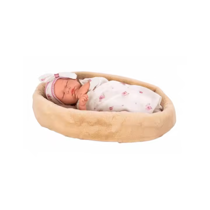 Muñeco Leo Elegance 45cm Con Capazo Y Mantita CAJA REGALO - 1