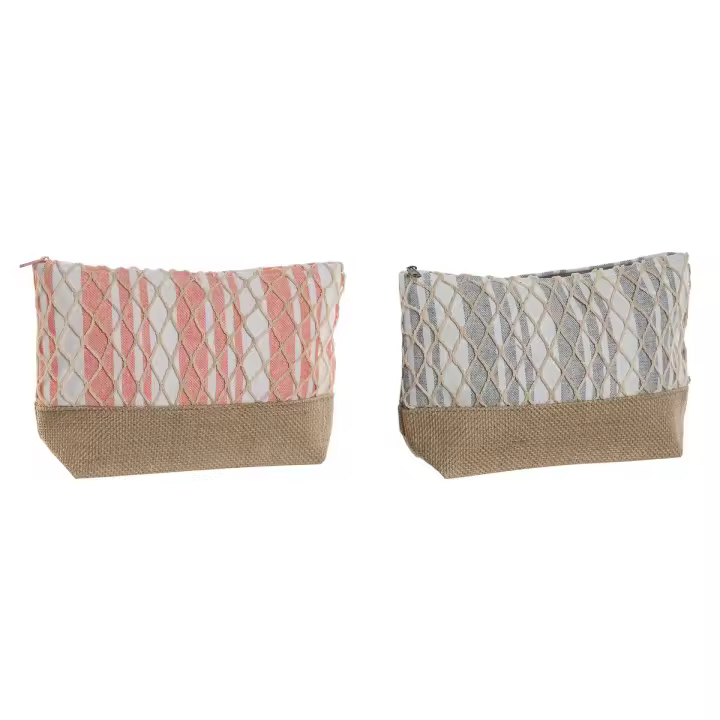 Neceser de Viaje Home ESPRIT Gris Coral 25 x 7 x 15 cm (2 Unidades) - 1