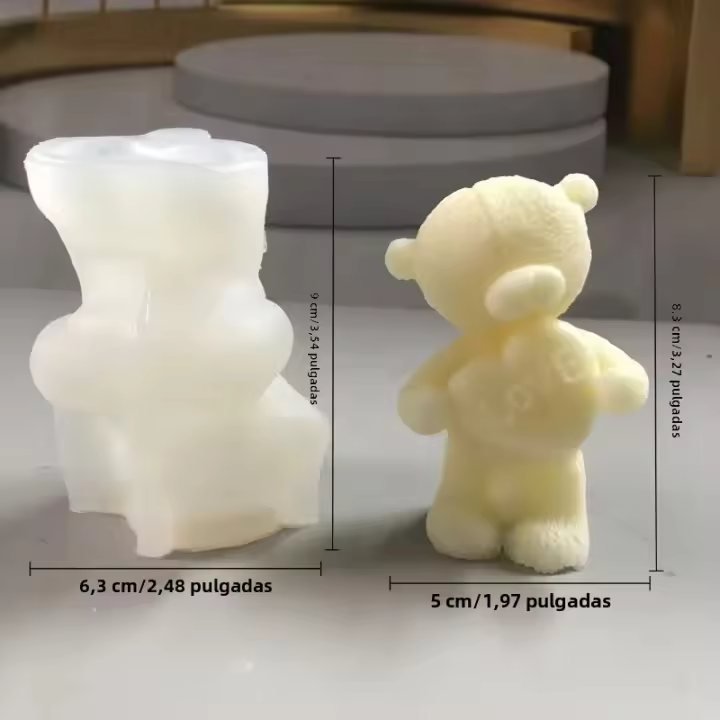 Molde De Silicona Para Velas En Forma De Oso Bear Hug Love Mold Para Resina Y Masa De Arcilla Hacer Candles Y Manualidades Regalos Para El Hogar - 1