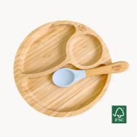 Juego de vajilla de bambú para bebé con ventosa, plato dividido y cuchara de silicona - Althea Living - details 0
