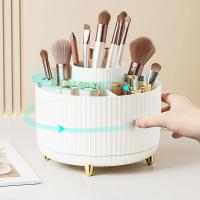 Organizador De Maquillaje Giratorio De 360 Grados Portátil Soporte Para Pinceles Y Cosméticos Caja De Almacenamiento Para Labiales Y Delineadores - details 1