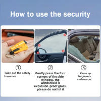Llave De Coche Portátil Con Martillo De Seguridad Rompe Vidrio Y Corte De Cinturón De Seguridad Herramienta De Rescate Emergente Para Auto - details 2
