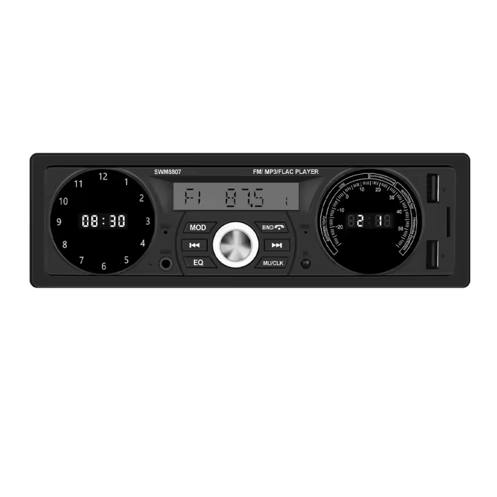 Podofo Reproductor De Radio Para Coche 1DIN Estéreo Bluetooth Control Remoto MP3 USB SD AUX-IN Metal + Plástico 12V - 1