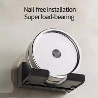 Soporte De Secador De Pelo Para Pared Organizador De Baño Estante De Doble Nivel Material De Plástico Soporte Para Secador Y Linterna Montado En La Pared Para El Hogar - details 4