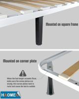 Pie de Cama, Pies para somier de listones universal Altura: 35 cm (+ 2 cm) Ajustable, 15-35 cm Diseño opcional: Negro Material: Metal 3x3 cm Para Marcos with pin M8 × 60 mm Juego de pies para muebles - details 3