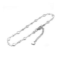 Pulsera De Tiza De Acero Inoxidable 304 Color Plateado Para Mujer Joyería Moda Verano Playa Accesorio De Pie 21.8cm Longitud 1 Pieza - details 2