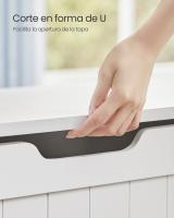 Baúl con tapa abatible, zapatero, caja para juguetes, multifunción, gran capacidad, tablero MDF, blanco, marrón - details 6