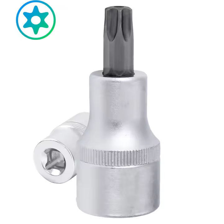 JOMAFA - Vaso con punta TORX INVIOLABLE / TORX SEGURIDAD de 1/4" acero CRV, medida T25H - 6756 - 1