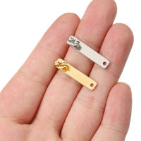 10pcs Pendantes De Estudium En Acero Inoxidable Rectangular Con Base Y Tapón Para Orejas Herramientas Para Joyería DIY - details 12