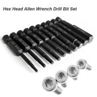Juego De 10 Piezas De Cabezas De Destornillador Hexagonal SAE/Métrica Y Allen Con Cabezas De Broca De 1/4 De Diametro Mango De Solado Magnético Kit De Destornilladores - details 0