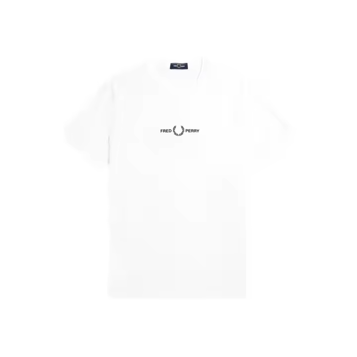 Camiseta Fred Perry Blanca Embroidered Tee - 1