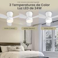 Ventilador de techo con Luz LED Blanca 62 cm | Motor DC Silencioso 3 lordades | 3 temperaturas de Luz (3000K/4000K/6500K) Regulable | Remote Control y temporizador - details 3