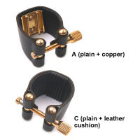 Ligadura De Bocina De Saxofón Alto Cierre Rápido De Cuero Accesorios De Metal Bakelite Para Flutea - details 0