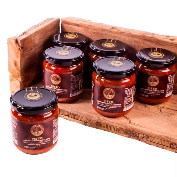 Pack Seis Botes de Pisto Casero con Tomate de Los Palacios: Sabores Tradicionales en tu Mesa  Tierra Palaciega - 1