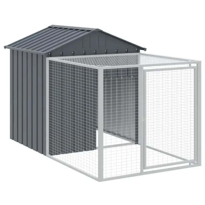 vidaXL Gallinero con Corral Jaula de Gallinas Acero Galvanizado Color Gris claro,  Antracita, y mas - 1