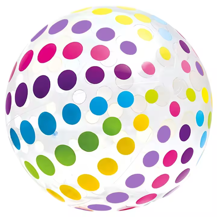1pc 15.35Inch Colorful Striped Transparent Ball Inflatable Beach Ball, Suitable For Beach Pool Party Games - 1