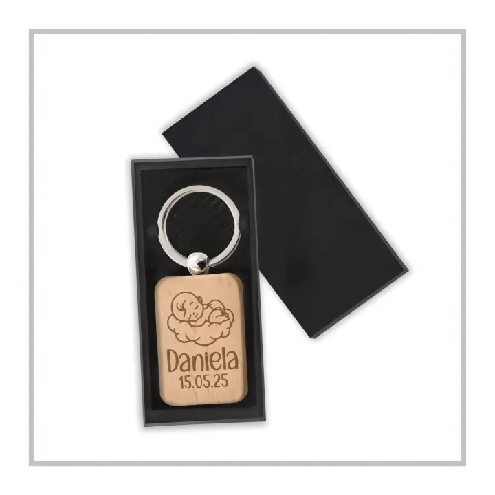 RegaloVip.es - Pack Llavero Madera Rectangular, llavero original, regalos personalizados, regalos para bautizo, bodas y comuniones, regalos únicos, artesanal, diseños exclusivos, arte en madera, llaves, accesorios originales. - 1