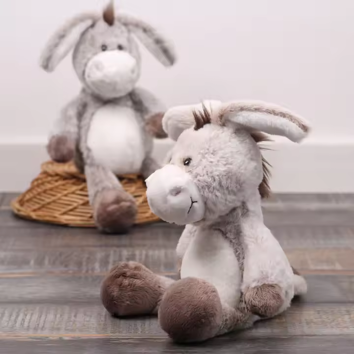 Juguete De Peluche Suave 32cm Burro Para Niños Y Niñas Decoración De Animal De Peluche Para Abrazar Y Jugar Fabricado Con Poliéster - 1