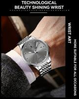 Reloj De Cuarzo Para Hombre RUIGE Acero Inoxidable Impermeable Con Calendario Y Luz Nocturna Estilo Versátil Moda B2-2 - details 8
