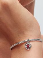 Pandora - Charm Colgante Círculo DE LA Eternidad Rojo Verdadero - Plata de Lei - details 2