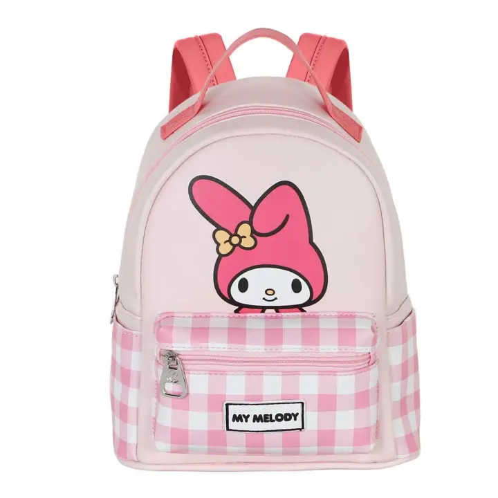 Mochila My Melody Hello Kitty 25cm. Mochila ergonómica con amplio espacio. Diseño resistente y versátil para llevar tus pertenencias con estilo. - 1