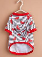Camiseta Para Perro Con Estampado De Sandía Y Rayas Ropa De Verano Para Mascotas Moda Transversal Adecuada Para Perros Y Gatos - details 4