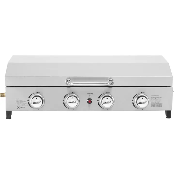 Plancha de gas 4 quemadores con tapa "Fasto" - 10 kw - Gris - 1