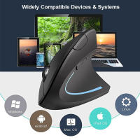 Ratón Vertical Ergonómico Inalámbrico 2.4GHz Óptico Con 3 DPI Ajustables 800/1200/1600 Y 6 Botones Para Laptop PC Computadora Desktop - details 2