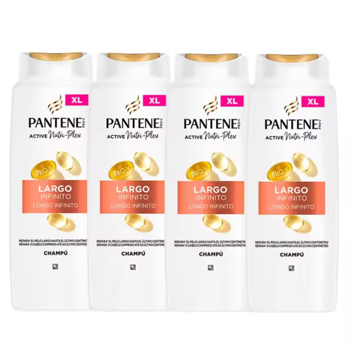 Pantene | Champú Largo Infinito, 2500ml, fórmula Nutri Plex, 4x625ML - 1
