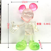 Figura De Resina Kawaii Disney Mickey Mouse 20cm Translúcida Decoración Para Escritorio Regalo Con Mano Beckoning Hand - details 2