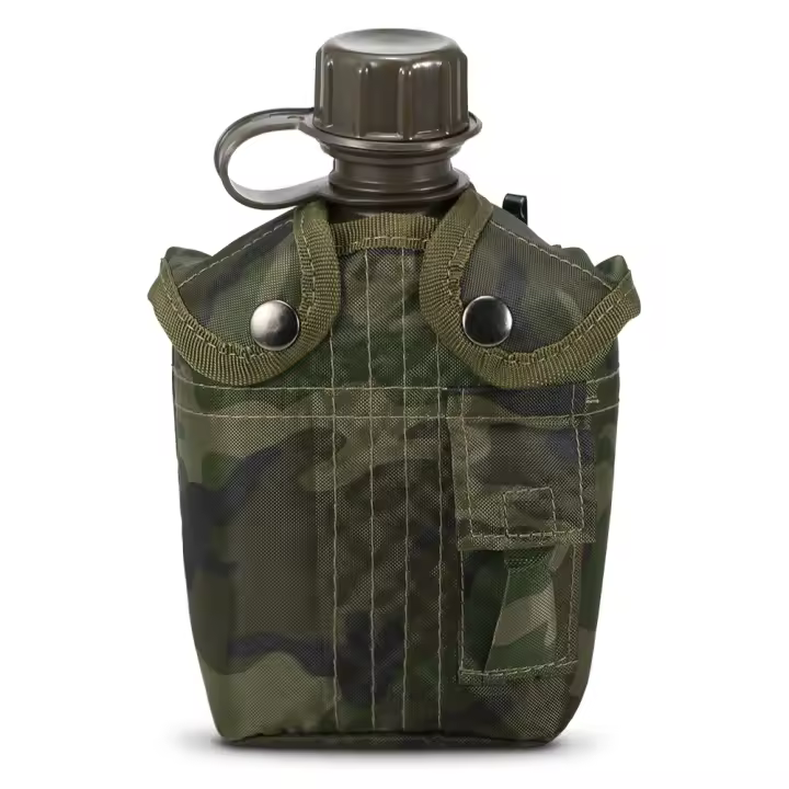 Botella De Agua Para Experiencias Al Aire Libre Y Camping 1L Con Tapa Botella De Sobrevivencia Militar Para Senderismo Y Deportes - 1