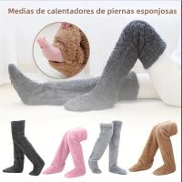 Calcetines Largos De Muñeca Para Mujer Invierno Interior Dormir Fluffy Calcetines Calientes De Pierna Teddy Bear Plush Grueso - details 0