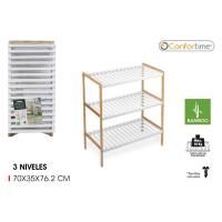 STARLEY-Estanteria de bambú 3 niveles,Estantería Multiusos con Baldas,Organizador para Entrada, Pasillo, Baño 70x35x76.2cm - details 2