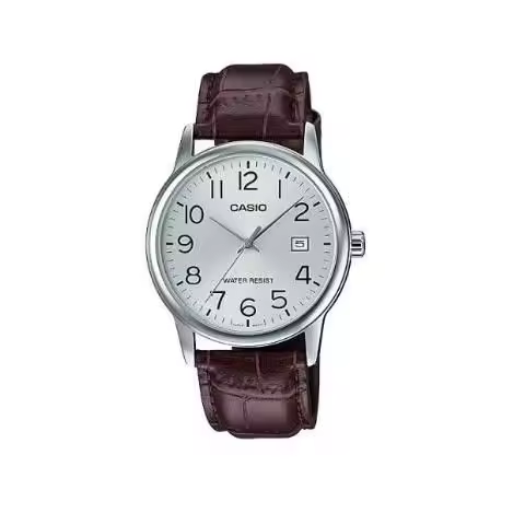 Casio MTP-V002L-7B2 Reloj de Pulsera para Hombre – Diseño Clásico, Correa de Cuero, Movimiento de Cuarzo, Resistencia al Agua 30M - 1