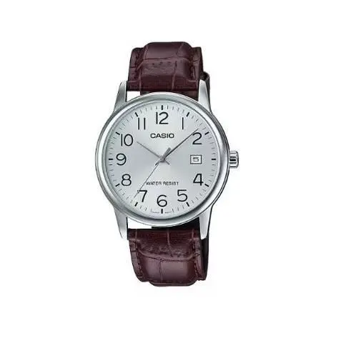 Casio MTP-V002L-7B2 Reloj de Pulsera para Hombre – Diseño Clásico, Correa de Cuero, Movimiento de Cuarzo, Resistencia al Agua 30M - 1