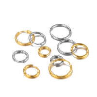 10Pcs/Lot Aros De Oído De Acero Inoxidable Circulares Doradas Para DIY Joyería Findings Geometría Círculo Metal Para Creación De Joyas - details 3