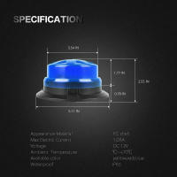 Luz De Advertencia Estroboscópica LED Para Emergencias En Coche Base Magnética Amarilla Azul Roja Mini Policia Flashing Beacon 12V 24V - details 5