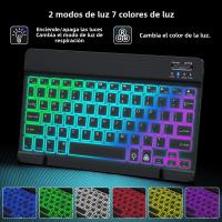Teclado Inalámbrico Bluetooth Para Tablet Android iOS Windows Con Iluminación RGB Teclado Y Ratón Compatible Con iPad Y Teléfono Móvil - details 4