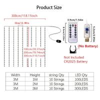 Guirnalda De Luces LED Para Ventanas 6x3M/3x3m Con Control Remoto Y Alimentación USB Decoración Navideña Para Hogar Y Jardín - details 6