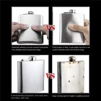 LMETJMA Botella De Bolsillo De Acero Inoxidable De 10 Oz Con Taza Y Tapa KC0139 Para Alcohol Whiskey Herramienta Escondida - details 4