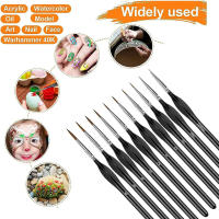 Kit De Pinceles De Pintura Detallada 10 Piezas Miniatura Pinceles Para Acrílico Acuarela Aceite Caras Uñas Madera Nylon - details 5