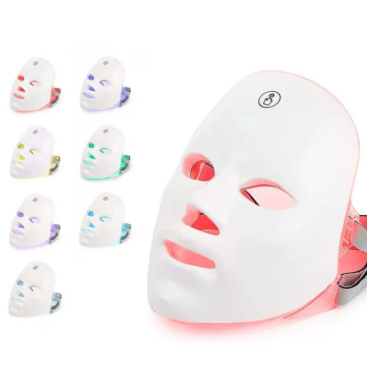 Máscara Facial LED Recargable De 7 Colores Therapy Fotónica Para Rejuvenecimiento De Pelo Eliminación De Acné Y Arrugas Iluminación De Belleza - 1