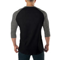 Camiseta De Entrenamiento Fitness Para Hombres Manga Larga Algodón Transpirable Ropa Deportiva Correr Gym Bodybuilding Color Sólido - details 2